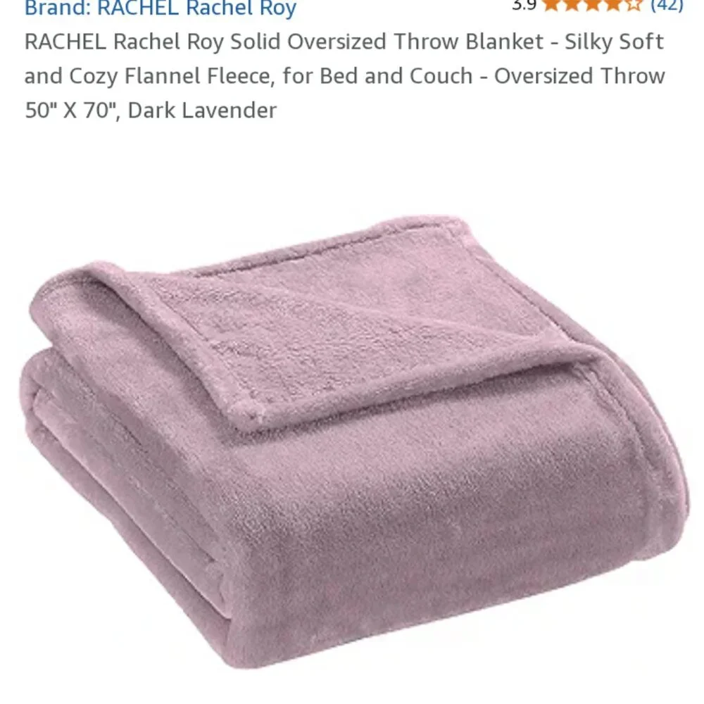 Rachel Roy Deep Lavender Plush Blanket- King